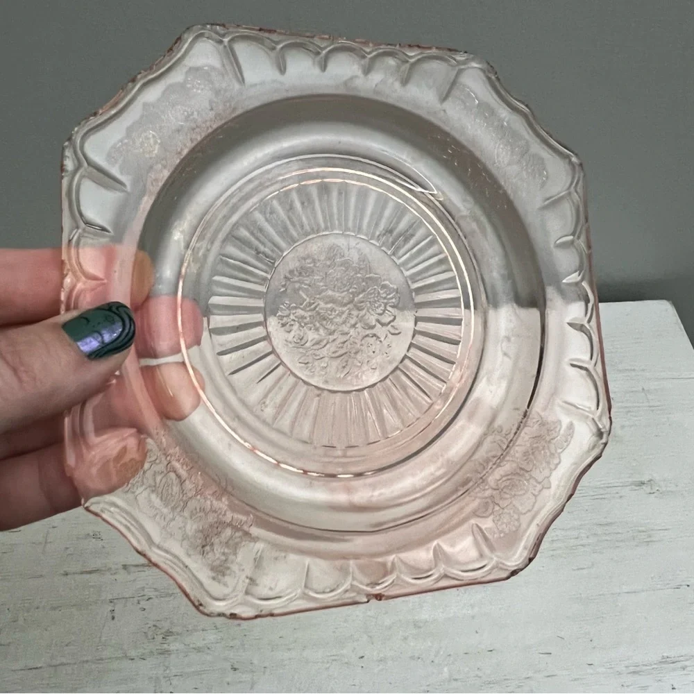 Vintage Pink Depression Glass Small Salad Plates/Dishes Mayfair and Princess - Picture 2 of 16